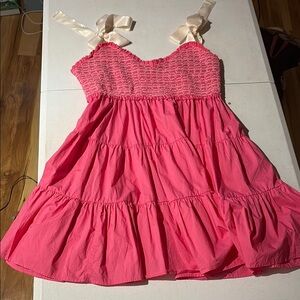 ARULA Pink Ruffled Kids Dress